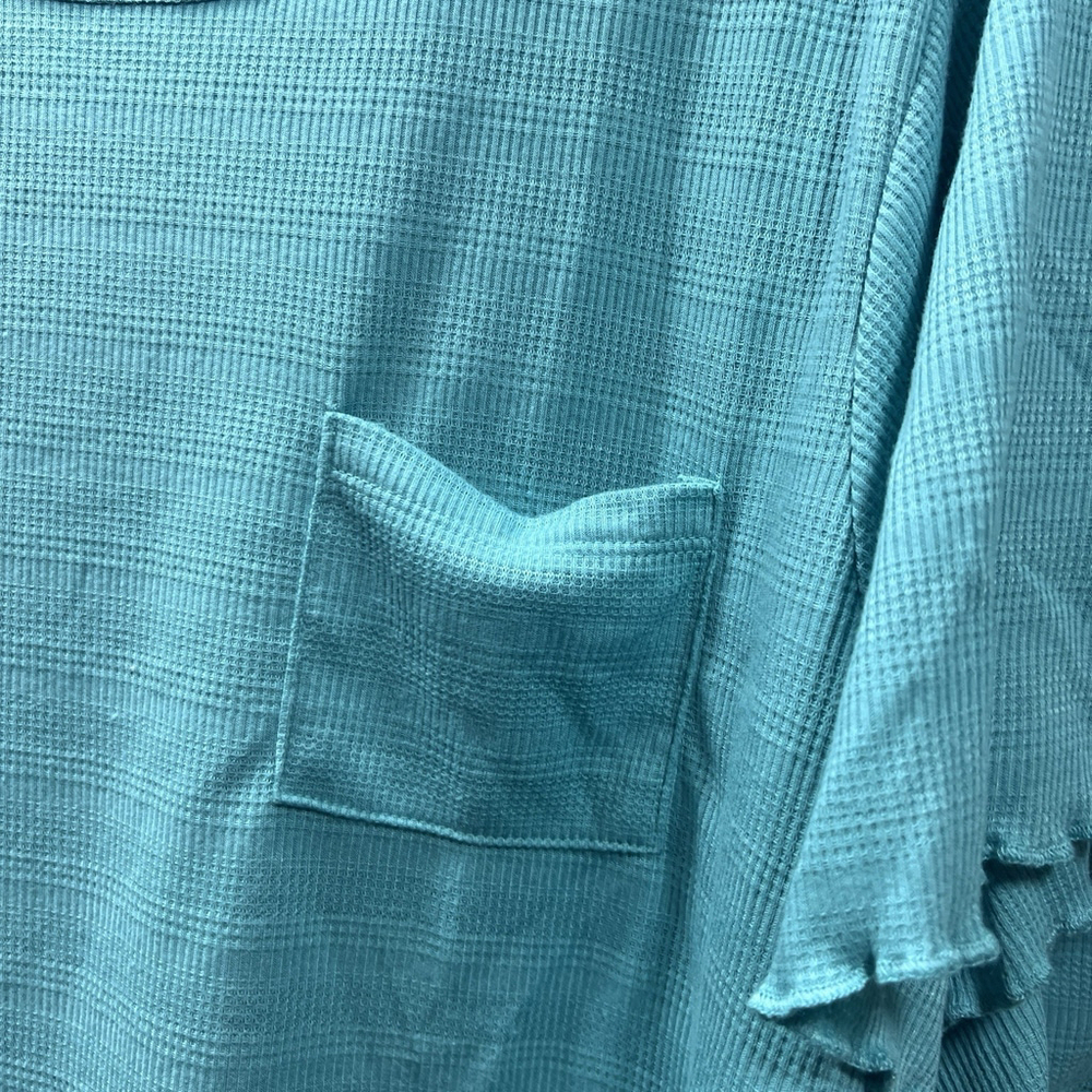 Just Be Women’s Pajama Set 3X Teal Waffle Knit Short Sleeve Top Shorts Sleepwear - Picture 4 of 6
